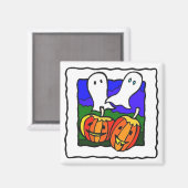 "Fantômes, Citrouilles" Aimant frigo Halloween (Recto/Verso)