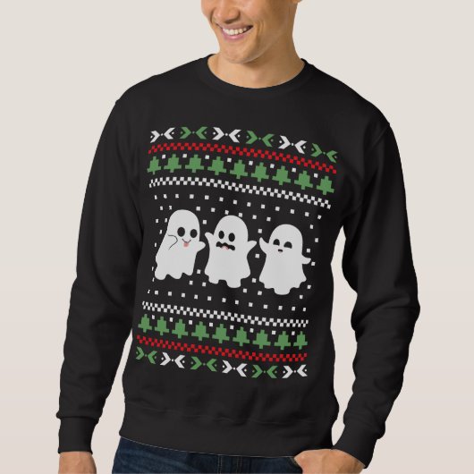 Fantômes Halloween Sweat moche Noël (Devant)