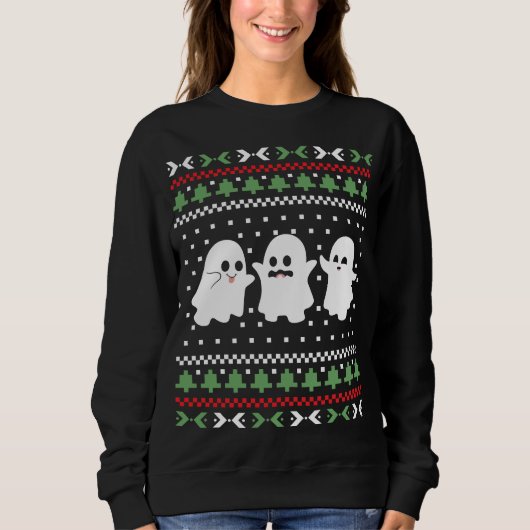 Fantômes Halloween Sweat moche Noël (Devant)