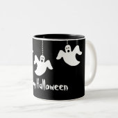Fantômes pendants Mug d'Halloween, Noir (Devant droit)