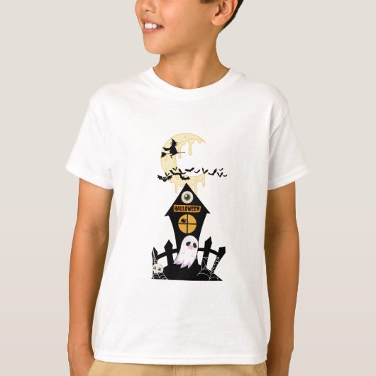 Fantoom met Vampire Fangs en Flying Witch T-shirt (Voorkant)