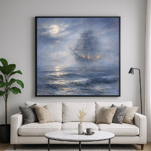 Fantoom Schip - Pastel Schilderstijl Kunst Poster