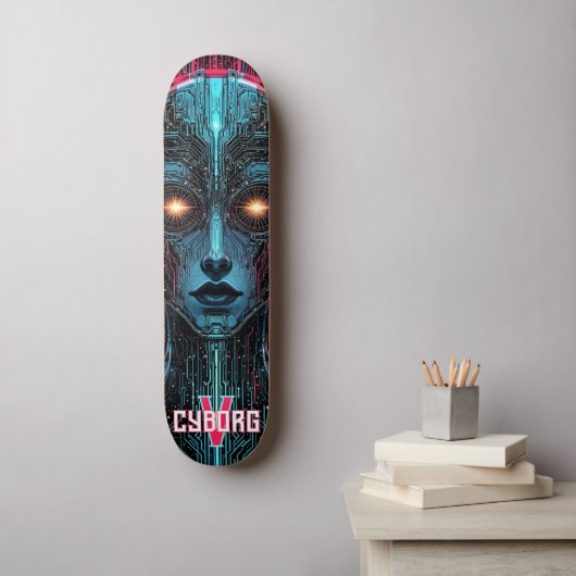 fantoomschakelcyborg skateboard (Muurkunst)