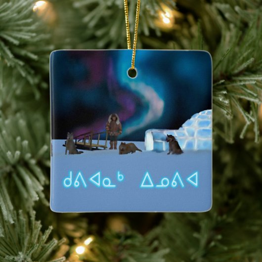 Far North Kerstmis Keramisch Ornament (Boom)