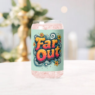 Far Out Retro 70s Psychedelic Groovy Hippie Blikvorm Glas