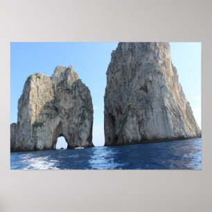 Faraglioni de Capri depuis la mer Affiche photog