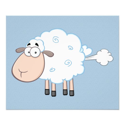 FARANT CARTOON SHEEP FOTO PRINT AFDRUK (Voorkant)