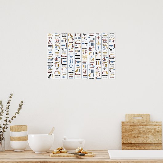 Farao Ancient Egypt Pyramid Hieroglyphs Poster (Keuken)