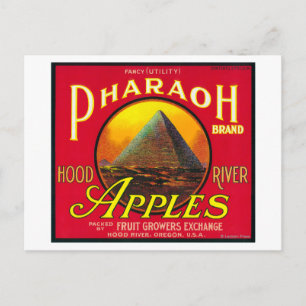 Farao Apple Crate LabelHood River, OF Briefkaart