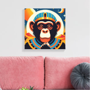 Farao Chimpansee Tut 6 Canvas Afdruk