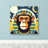 Farao Chimpansee Tut 7 Canvas Afdruk (Insitu (Houten vloer))