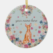 Farao Dog Puppy flower print Keramisch Ornament (Voorkant)