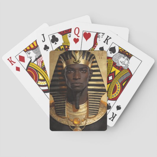 Farao Energie — Oude Afrikaanse Koning Moderne Kun Pokerkaarten (Achterkant)