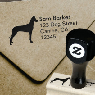 Farao Hound Hondenras Silhouet Retouradres Rubberstempel