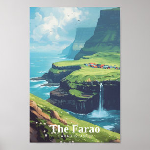 Farao Islands Art Vintage Travel Poster