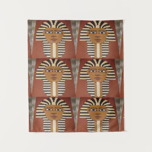 Farao Kings Zwart Bruin Artisan Haakprint Wandkleed (Voorkant)