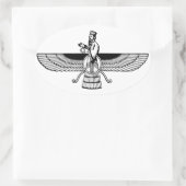 Faravahar Ovale Sticker (Tas)
