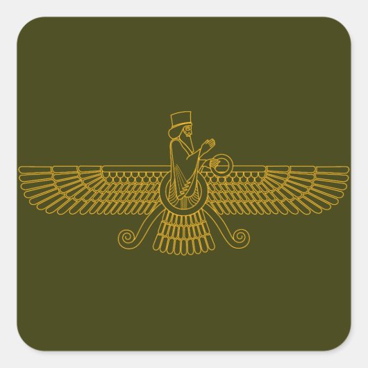 Faravahar Vierkante Sticker (Voorkant)