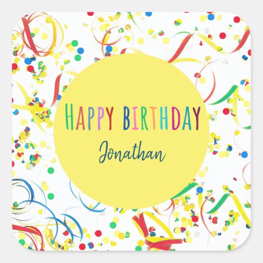 Farbenfrohe Konfetti Sticker Custom Aufkleber  (Voorkant)