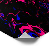 Farbexplosion Blau-Rot Poster (Hoek)