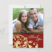 Fard à joues et or de carte de mariage de photo de (Dos)