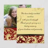 Fard à joues et or de carte de mariage de photo de (Devant / Derrière)