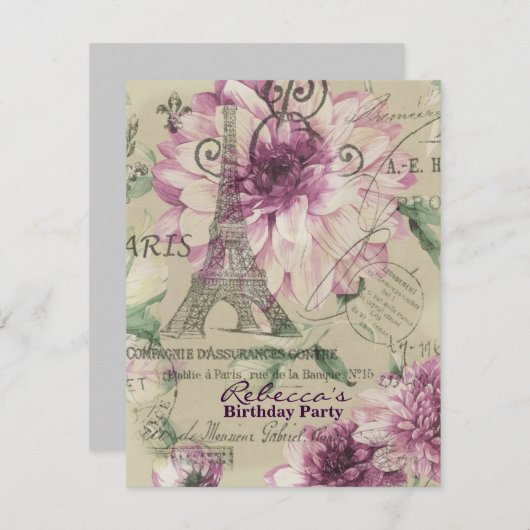 Farele eiffel tower Paris Kaart (Voorkant / Achterkant)