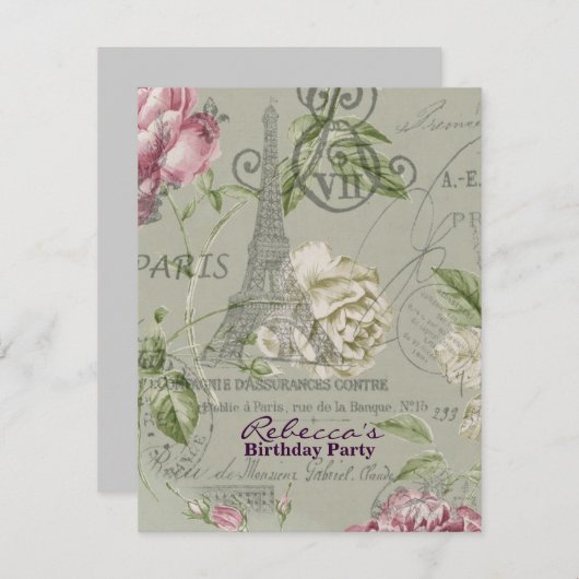 Farele eiffel tower Paris Kaart (Voorkant / Achterkant)