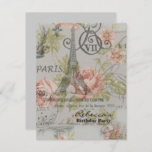 Farele eiffel tower Paris Kaart (Voorkant / Achterkant)