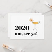 Farewell 2020 Modern Font Cocktail Kaart (Voorkant / Achterkant in situ)