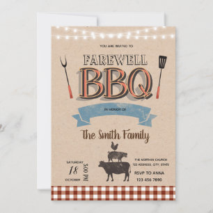 Farewell bbq-uitnodiging kaart