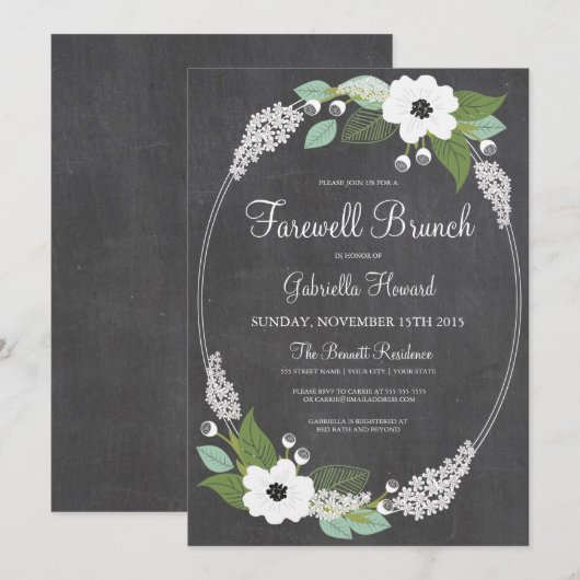 Farewell Brunch Invitation (Devant / Derrière)