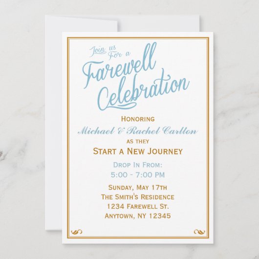 Farewell Celebration Going Away Invitation Kaart (Voorkant)