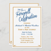 Farewell Celebration Going Away Invitation Navy Kaart (Voorkant / Achterkant)