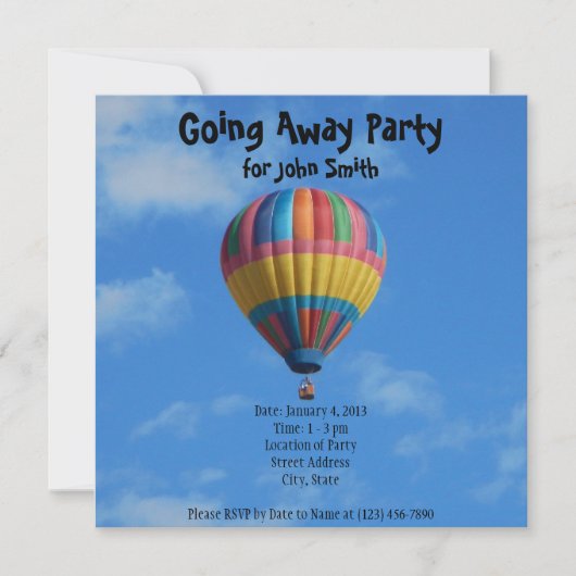 Farewell/Goway Party Invitation Kaart (Voorkant)