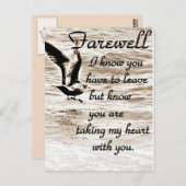 Farewell, ik zal je missen briefkaart (Voorkant / Achterkant)