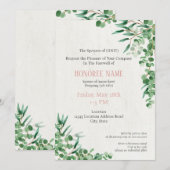 Farewell Invitation Digital Green Kaart (Voorkant / Achterkant)