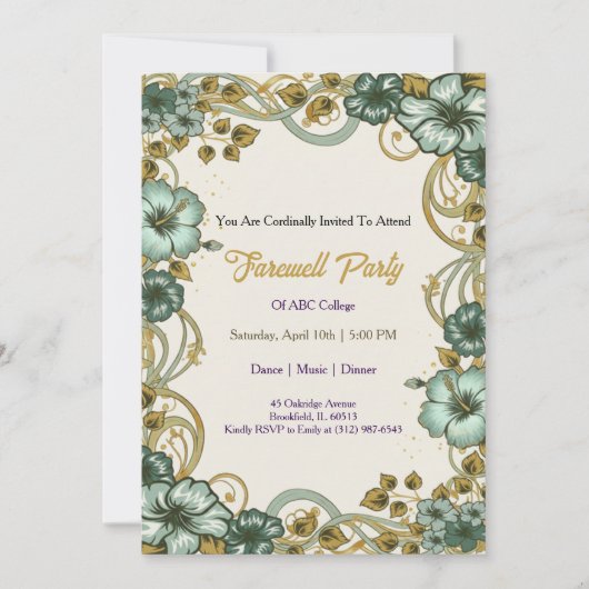 Farewell Invitation Template (Devant)