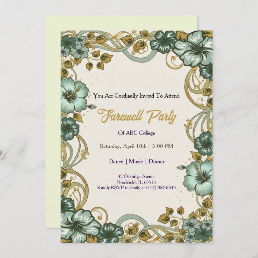 Farewell Invitation Template (Devant / Derrière)