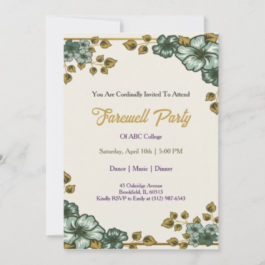 Farewell Invitation Template Goodbye Party Invitat (Devant)