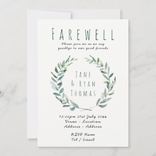 Farewell Laisser la fête Invitation Feuilles rusti