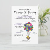 Farewell Party Hot Air Balloons Invitation (Debout devant)