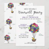 Farewell Party Hot Air Balloons Invitation (Devant / Derrière)