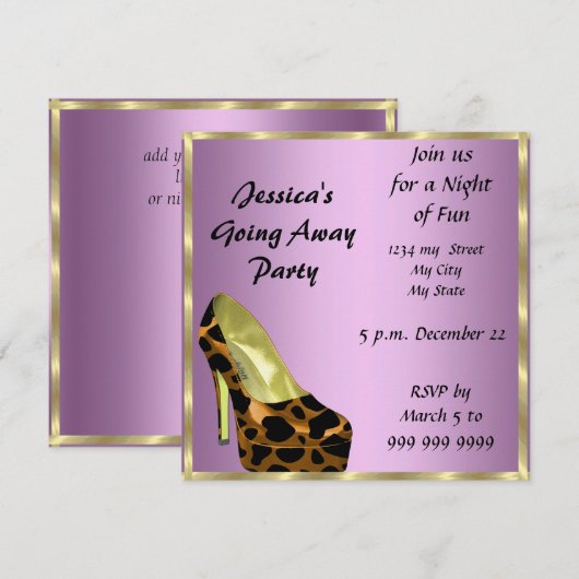 Farewell Party Invitation Card au revoir (Devant / Derrière)