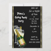 Farewell Party Invitation Card Good Bye Black (Devant)