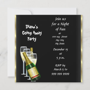 Farewell Party Invitation Kaart Good Dag Black