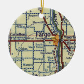 Fargo ND Old Map Keramisch Ornament (Voorkant)