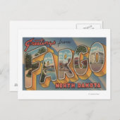 Fargo, North Dakota - Large Letter Scenes Briefkaart (Voorkant / Achterkant)