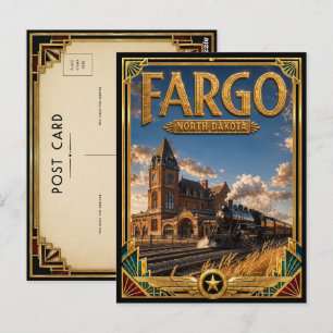 Fargo North Dakota Vintage Art Deco Gouden Tijdper Briefkaart