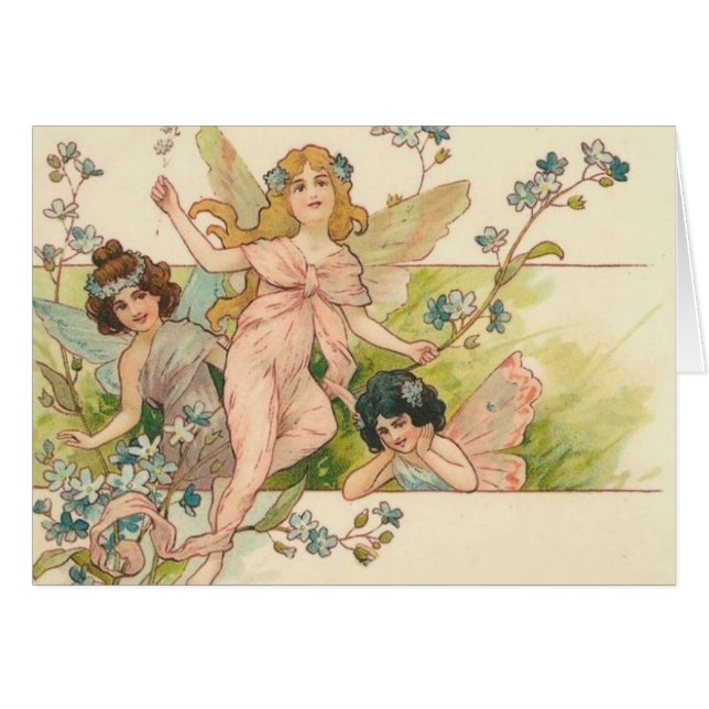 Faries du cru trois avec des fleurs (Devant horizontal)
